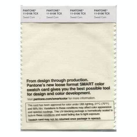 pantone smart color swatch card 11-0106 tcx sweet corn|Pantone Smart 11.